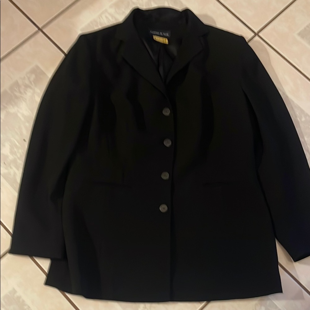 Preston & York Black Tailored Blazer with Skirt Suit Notched Lapel